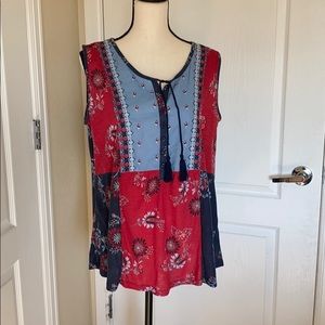 Style & Co Tasseled Top
